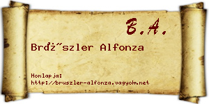Brüszler Alfonza névjegykártya